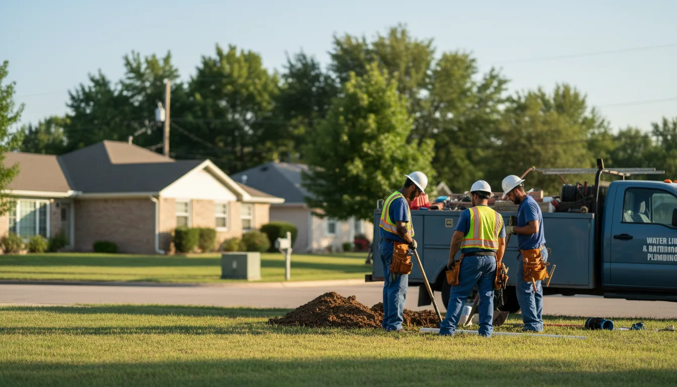 Residential water line and bathroom plumbing service in Platter, OK